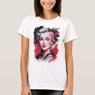 T-shirt Black and Red Woman 1