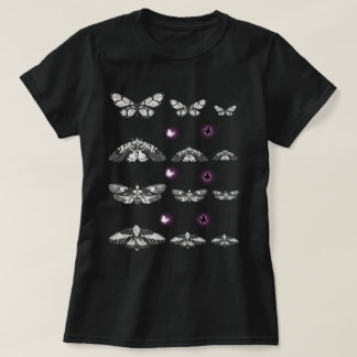 T-shirt Black and White Moth , Butterfly Art