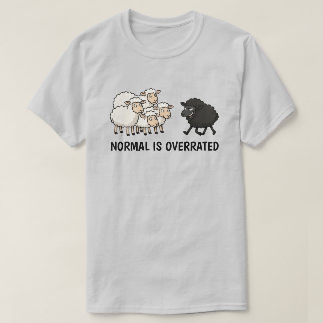 T-shirt Black and White Sheep Unisex (Design devant)