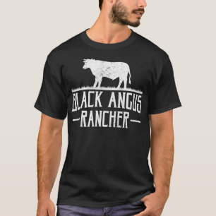 T-shirt Black Angus Cow Rancher Funny Beef Cattle Meat Far
