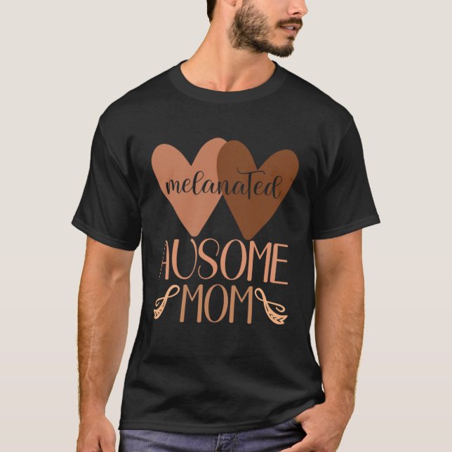 T-shirt Black Autisme Maman Ausome Maman Autistique Enfant (Devant)