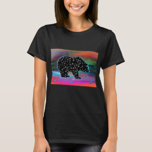 T-shirt Black Bear Spirit Couleurs lumineuses du Nord
