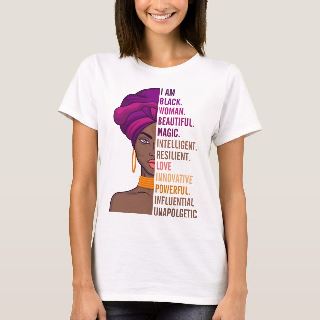 T-shirt Black Belle Femme Fier Je Suis Noir Femme Beaut (Devant)