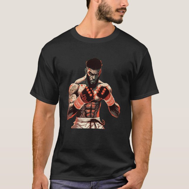 T-shirt Black Cage Fighter Unleash votre bête avec MIXED M (Devant)