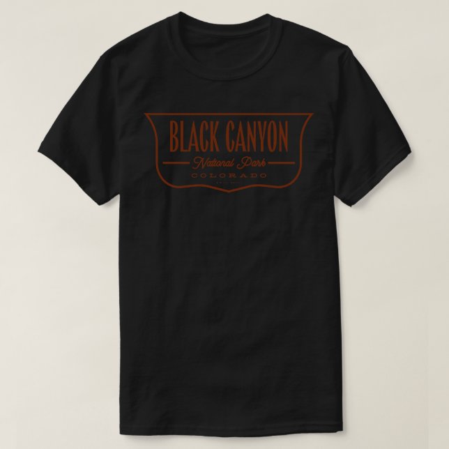 T-shirt Black Canyon National Park Shield Brown (Design devant)