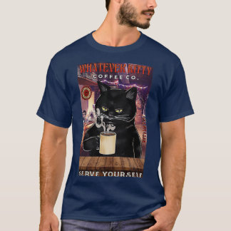 T-shirt Black Cat Coffee Funny Cat offre cadeau