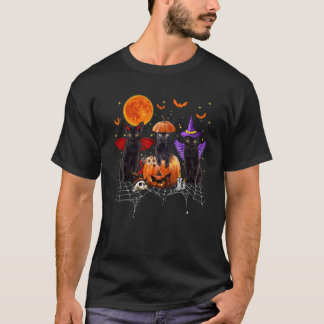 T-shirt Black Cat Halloween Black Cat Sitting On Pumpkin