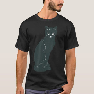 T-shirt Black Cat I Love Cat Funny Amoureux des chats Amou