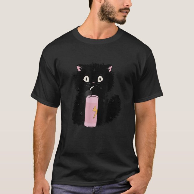 T-shirt Black Cat Lover Cute Funny Kawaii Kitten Perfect C (Devant)