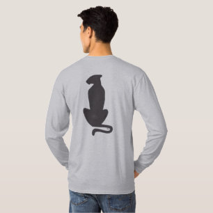 T-shirt Black Cat Silhouette hommes gris chemise à manches