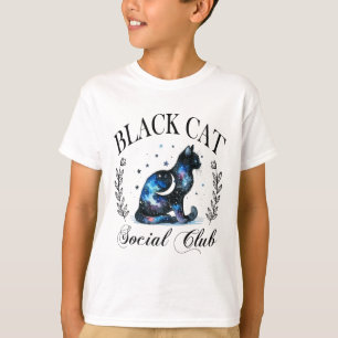 T-shirt Black Cat Social Club Céleste Chat Halloween Goth