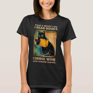 T-shirt Black Cat Thats Ce que je fais Je lis Livres Je Bo
