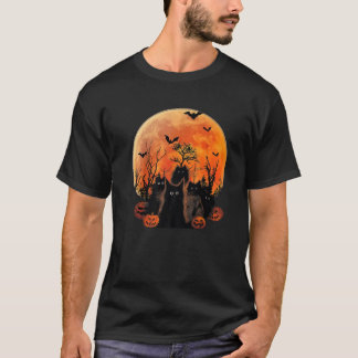 T-shirt Black Cats Pleine lune drôle Animal Animaux Amoure