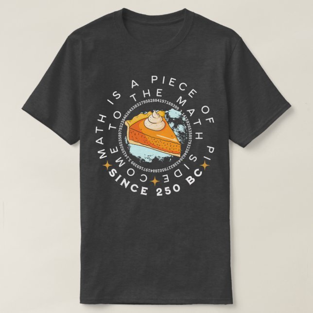 T-shirt Black coolmath Math is a piece of pi (Design devant)