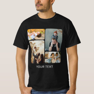 T-shirt Black Custom Ajouter un collage photo et du texte