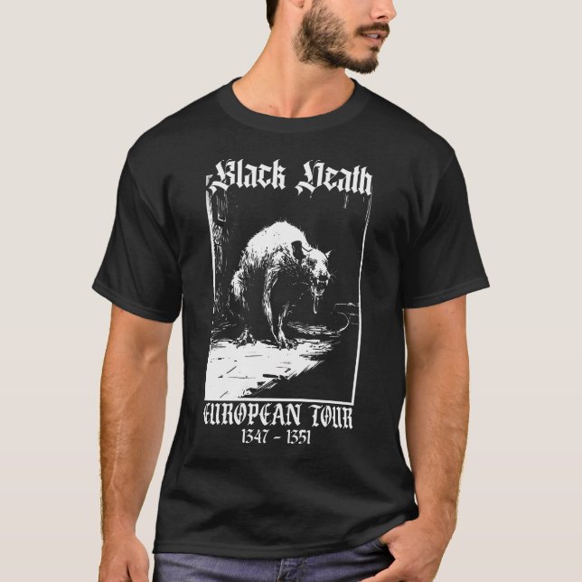 T-shirt Black Death European Tour Plague Rat Médiéval Son (Devant)