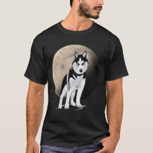 T-shirt Black et White Husky