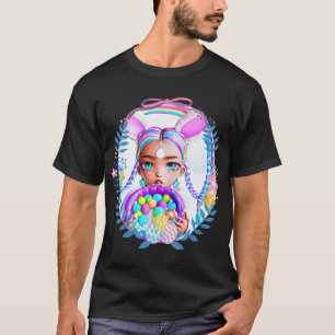 T-shirt Black Girl Magic Pâques Lapin Panier Oeufs Chasse