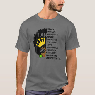 T-shirt Black Girl Magic Queen Melanin Black Woman Junenth