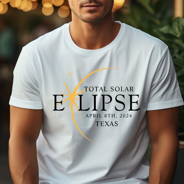 T-shirt Black & Gold 2024 Texas Total Solar Eclipse (Créateur téléchargé)