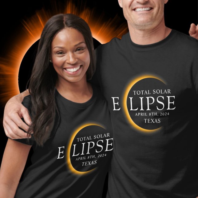 T-shirt Black & Gold 2024 Texas Total Solar Eclipse (Créateur téléchargé)