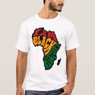 T-shirt Black Histoire Mois Vêtements Afrique Carte Kente 