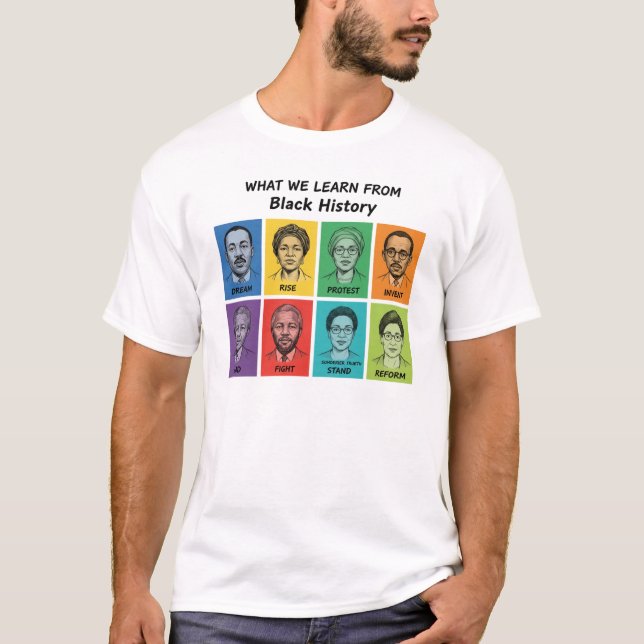 T-shirt Black History Lessons Inspirational Graphic (Devant)