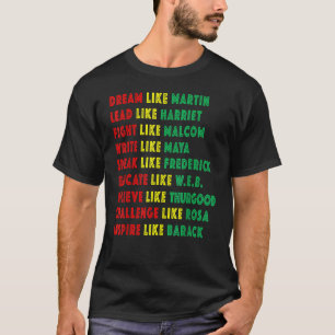 T-shirt Black History Mois Chemise Black Pride Leaders Bla