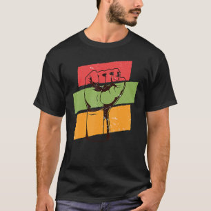 T-shirt Black History Mois l Black Pride Poing Col Africai