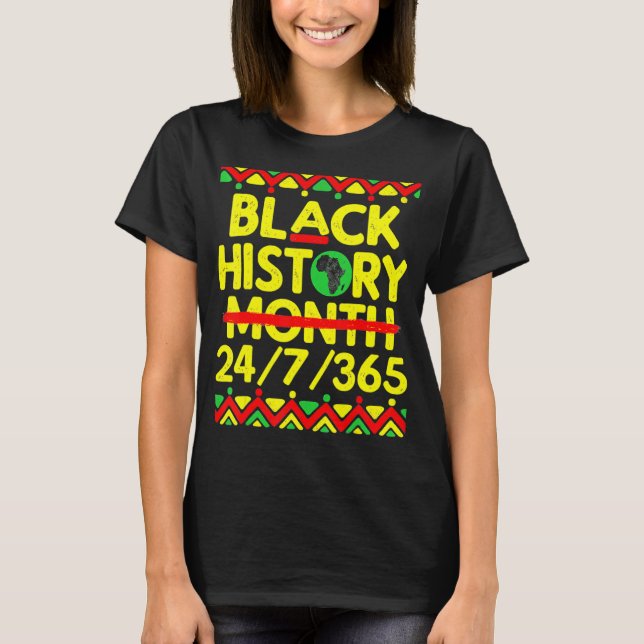 T-shirt Black History Month 247365 Africa Map Melanin 2023 (Devant)
