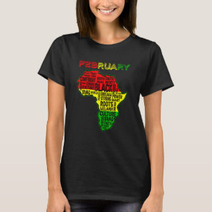 T-shirt Black History Month African Map Colors