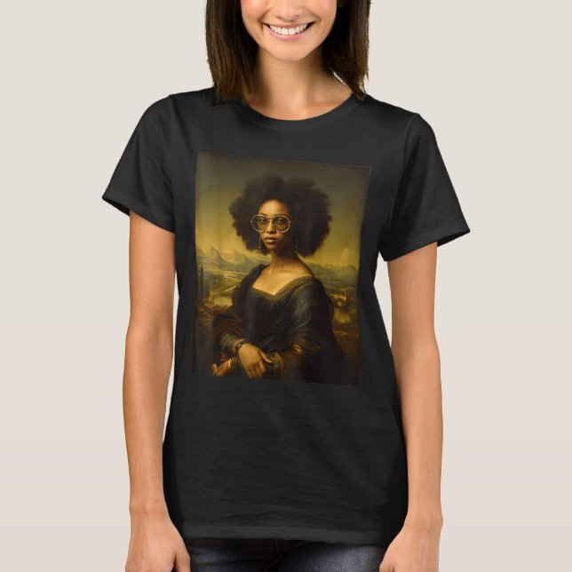 T-shirt Black History Month Black Mona Lisa African Americ (Devant)