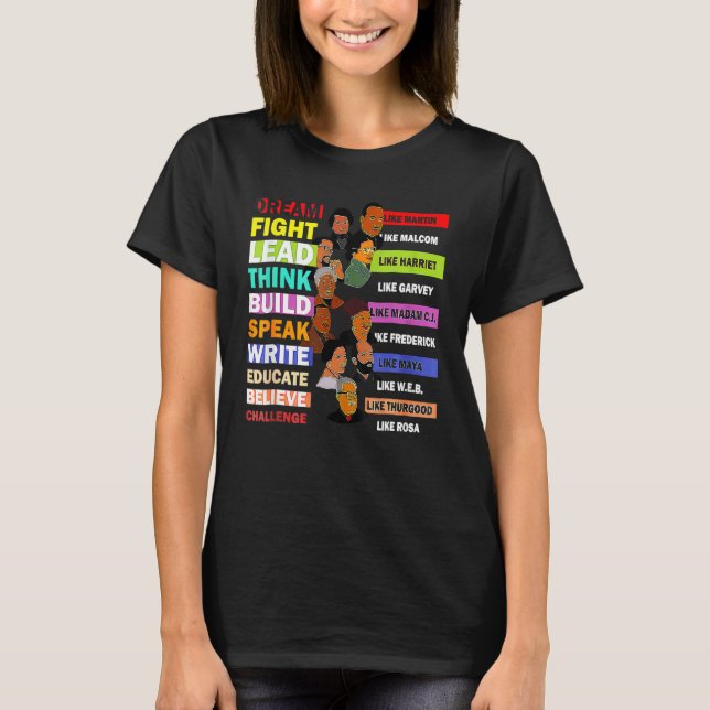 T-shirt Black History Month Dream Like Martin Lead Like Ha (Devant)