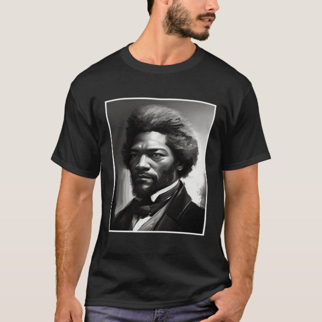 T-shirt Black History Month Frederick Douglass Charcoal Ci (Devant)