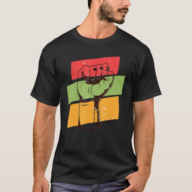 T-shirt Black History Month l Black Pride Fist African Col (Devant)