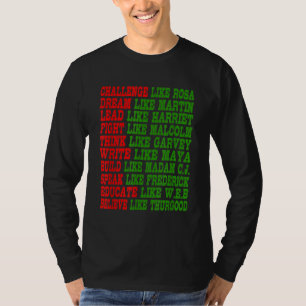T-shirt Black History Moth Pride Black Power Leaders