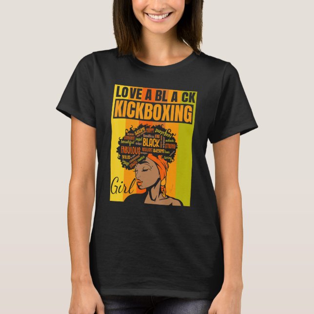T-shirt Black Independence Day - Love a Black Kickboxing G (Devant)