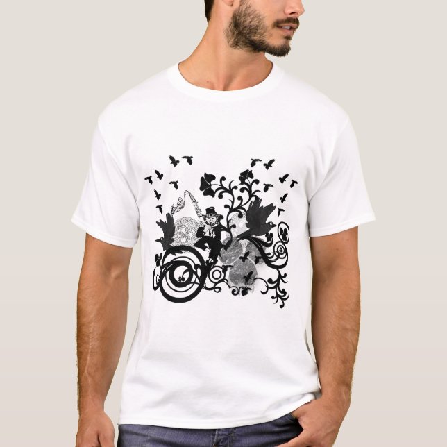 T-shirt Black Irish Swirls et Leprechauns (Devant)
