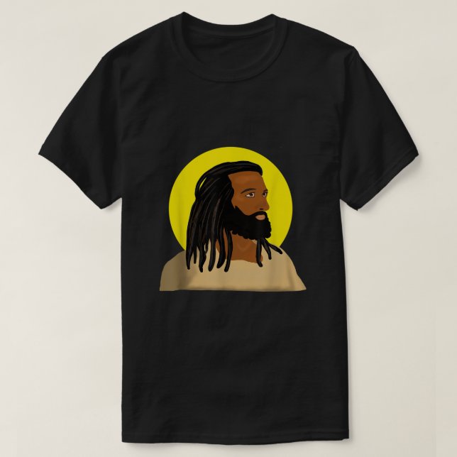 T-shirt Black Jesus Locs African American Religious1462 (Design devant)