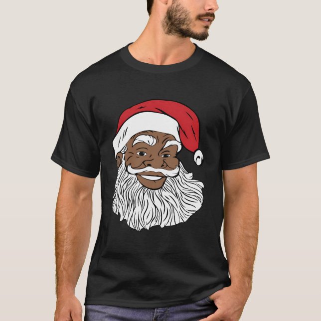 T-shirt Black Jolly Père Noël amusant Africain-Américain P (Devant)