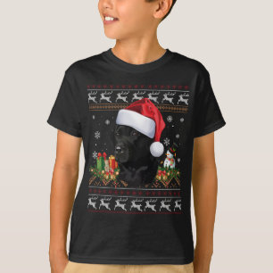 T-shirt Black Lab Christmas Père Noël Amoureux des chiens