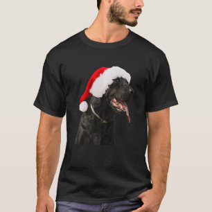 T-shirt Black Lab Cute Chien Santa Hat Christmas Labrador 