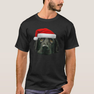 T-shirt Black Lab Cute Santa Hat Image Funny Christmas Gif