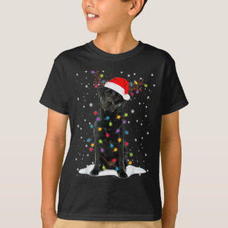T-shirt Black Lab Labrador Christmas Tree Light Pajama Dog