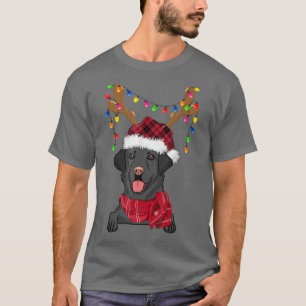 T-shirt Black Lab Labrador Christmas Tree Light Pyjama Chi