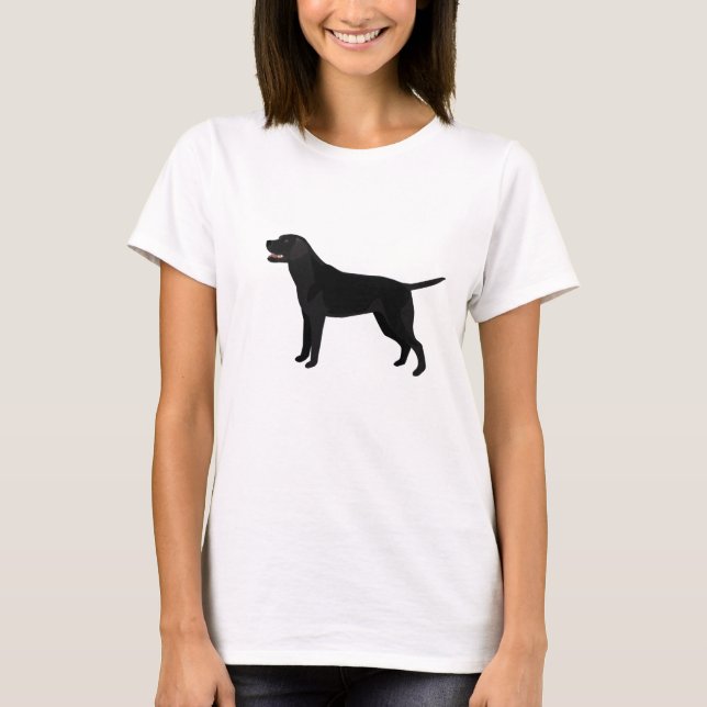 T-shirt Black Lab - Labrador Retriever Retriever Silhouett (Devant)