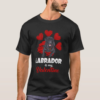 T-shirt Black Labrador est mon Valentines Day Love Heart C