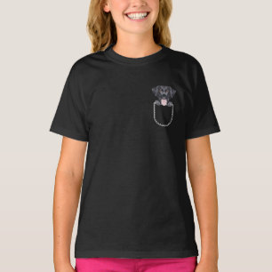 T-shirt Black Labrador, Lab Dans La Poche Du Sein