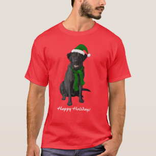 T-shirt Black Labrador Retriever Christmas Dog
