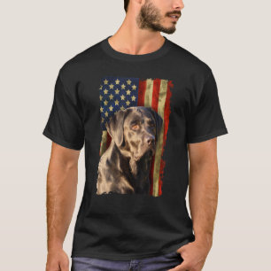 T-shirt Black Labrador Retriever Usa Drapeau Black Lab